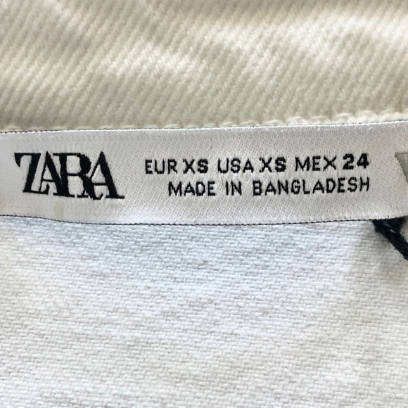 Zara, White, Denim, Dress, Size XS, Snap Up, Long Sleeve, New With Tags - Picture 14 of 16